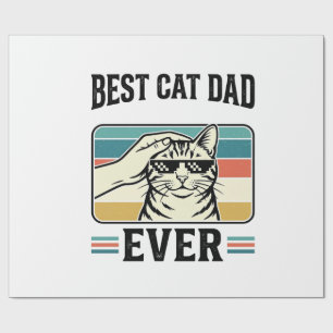 Bester Katzenvater überhaupt Vintage Katzenliebhab Geschenkpapier