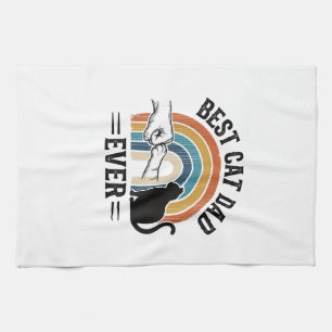 Bester Katzenvater überhaupt Vintage Katzenliebhab Geschirrtuch
