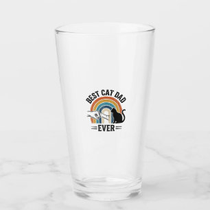 Bester Katzenvater überhaupt Vintage Katzenliebhab Glas