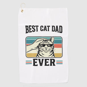Bester Katzenvater überhaupt Vintage Katzenliebhab Golfhandtuch