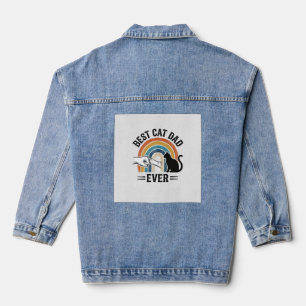 Bester Katzenvater überhaupt Vintage Katzenliebhab Jeansjacke