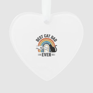 Bester Katzenvater überhaupt Vintage Katzenliebhab Ornament