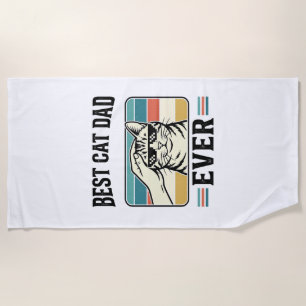 Bester Katzenvater überhaupt Vintage Katzenliebhab Strandtuch