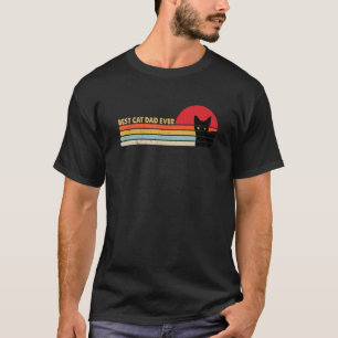 Bester Katzenvater überhaupt Vintage Retro Schwarz T-Shirt