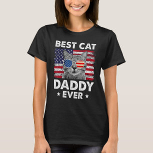 Bester Katzenvater überhaupt Vintage Vatertag USA- T-Shirt