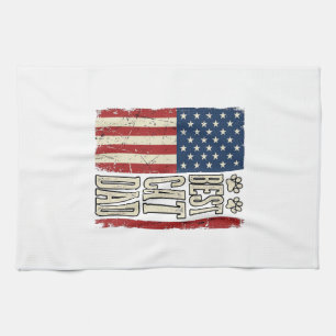 Bester Katzenvater Vintage-Flag-Shirt-Design_1 Geschirrtuch