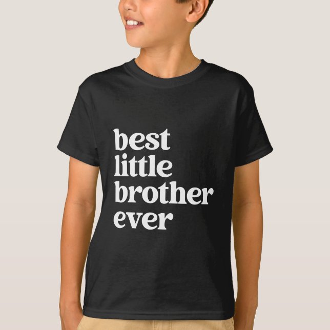 Bester kleiner Bruder je schwarz & weiß Text Boys T-Shirt (Vorderseite)