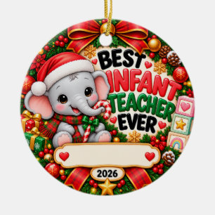 Bester Kleinkind-Lehrer Aller Zeiten Süßer Elefant Keramik Ornament