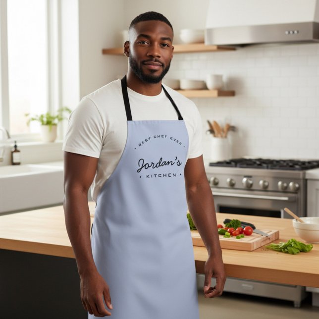 Bester Koch Aller Zeiten Personalisierte Moderne K Schürze (Best chef ever blue custom apron.)