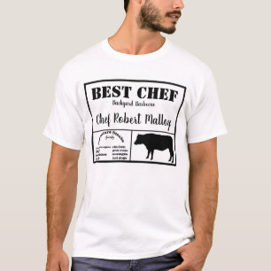 Bester Koch Barbecue Text Steer Silhouette Schwarz T-Shirt