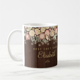 Bester Koch je personalisierter Name elegant rusti Kaffeetasse