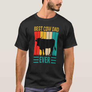 Bester Kuh-Vater Aller Zeiten Kuhfarm Bauer Retro T-Shirt