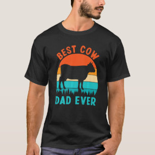 Bester Kuh-Vater Aller Zeiten Kuhfarm Bauer Retro T-Shirt