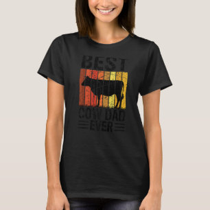 Bester Kuh-Vater Aller Zeiten Kuhfarm Bauer Retro  T-Shirt