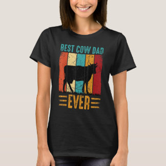 Bester Kuh-Vater Aller Zeiten Kuhfarm Bauer Retro T-Shirt
