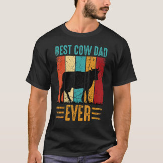 Bester Kuh-Vater Aller Zeiten Kuhfarm Bauer Retro T-Shirt
