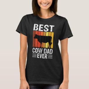 Bester Kuh-Vater Aller Zeiten Kuhfarm Bauer Retro T-Shirt