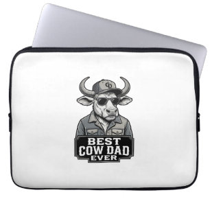 Bester Kuh-Vater Aller Zeiten Vintage Gravur Desig Laptopschutzhülle
