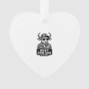 Bester Kuh-Vater Aller Zeiten Vintage Gravur Desig Ornament