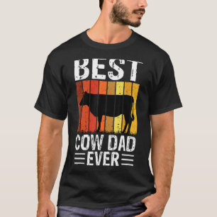 Bester Kuh-Vater je Kuh Farm Bauer Retro Vintag 60 T-Shirt