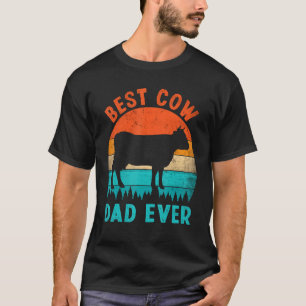 Bester Kuh-Vater je Kuh Farm Bauer Retro Vintag 60 T-Shirt