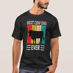 Bester Kuh-Vater je Kuh Farm Bauer Retro Vintag 60 T-Shirt