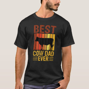 Bester Kuh-Vater je Kuh Farm Bauer Retro Vintag 60 T-Shirt