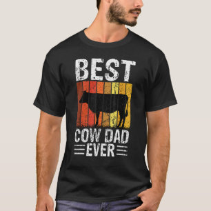 Bester Kuh-Vater überhaupt Kuhfarm Bauer Retro Vin T-Shirt