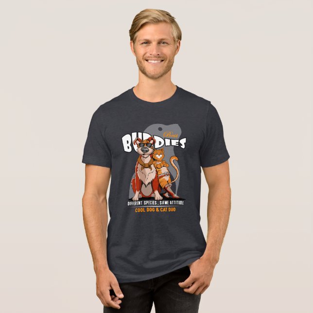 Bester Kumpel (Dunkelmodus) | Männer Tri-Blend Shirt (Vorderseite voll)