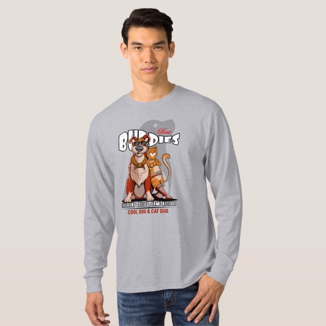 Bester Kumpel (Leichtmodus) | Langes Herrenobertei T-Shirt (Vorne ganz)