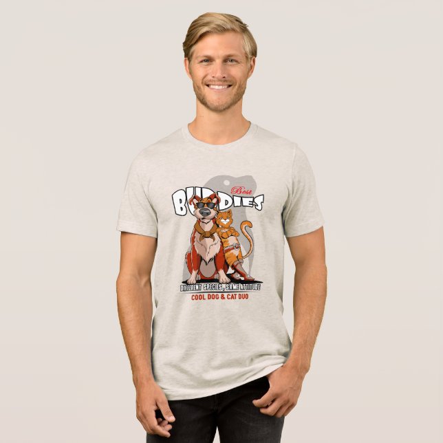 Bester Kumpel (Leichtmodus) | Männer Tri-Blend Shirt (Vorderseite voll)