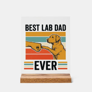 Bester Lab Dad Ever Labrador Vintage T-Shirt Desig Acrylschild