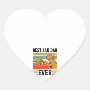 Bester Lab Dad Ever Labrador Vintage T-Shirt Desig Herz-Aufkleber