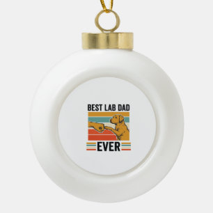 Bester Lab Dad Ever Labrador Vintage T-Shirt Desig Keramik Kugel-Ornament