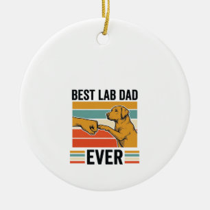 Bester Lab Dad Ever Labrador Vintage T-Shirt Desig Keramik Ornament