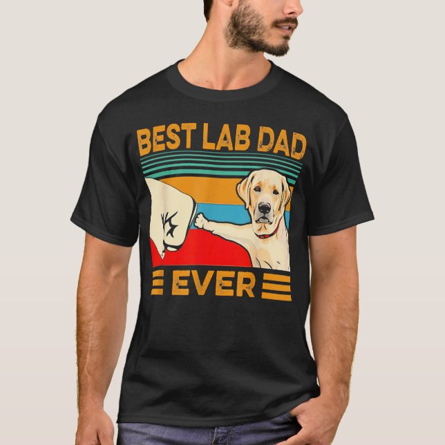 Bester Lab Dad Ever Retro T-Shirt (Vorderseite)