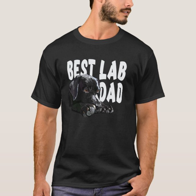 Bester Lab-Vater Der Lab-Vater Schwarzer Labrador  T-Shirt (Vorderseite)