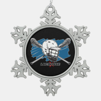 Bester Lacrosse Schneeflocken Zinn-Ornament