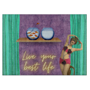 Bester Lebensstil Funky Vintage Kitsch Schneidebrett