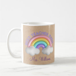 bester Lehrer aller Zeiten, bunter Regenbogenbraun Kaffeetasse