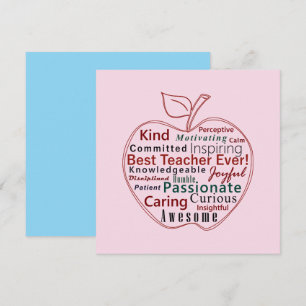 Bester Lehrer aller Zeiten Dankeschön Roter Apfel  Karte