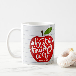 Bester Lehrer Aller Zeiten Name Rother Apfel Zurüc Kaffeetasse