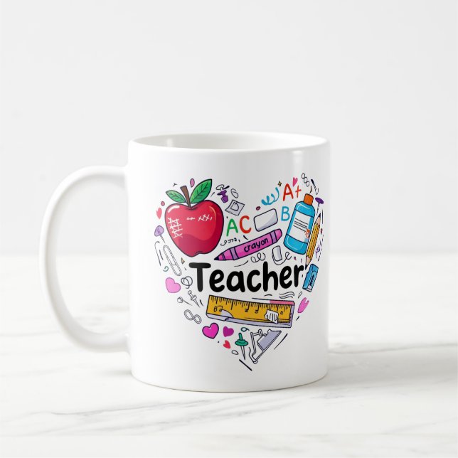 Bester Lehrer Aller Zeiten Tasse | Ende des Jahres (Links)