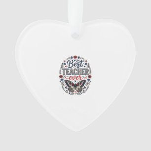 Bester Lehrer Aller Zeiten Vintage Schmetterling F Ornament