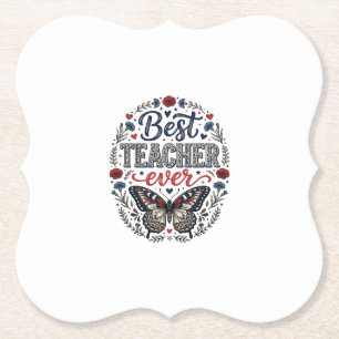Bester Lehrer Aller Zeiten Vintage Schmetterling F Untersetzer