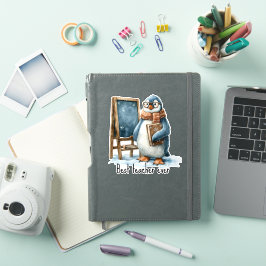 Bester Lehrer Aller Zeiten Winter Pinguin Design Aufkleber