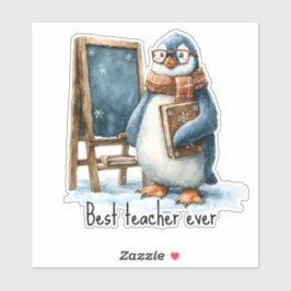 Bester Lehrer Aller Zeiten Winter Pinguin Design Aufkleber