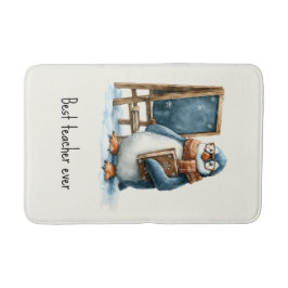 Bester Lehrer Aller Zeiten Winter Pinguin Design Badematte