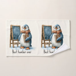 Bester Lehrer Aller Zeiten Winter Pinguin Design Badhandtuch Set