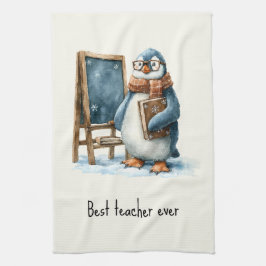Bester Lehrer Aller Zeiten Winter Pinguin Design Geschirrtuch